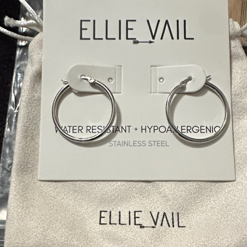 Ellie Vail Silver Hoop Earrings - Stainless Steel